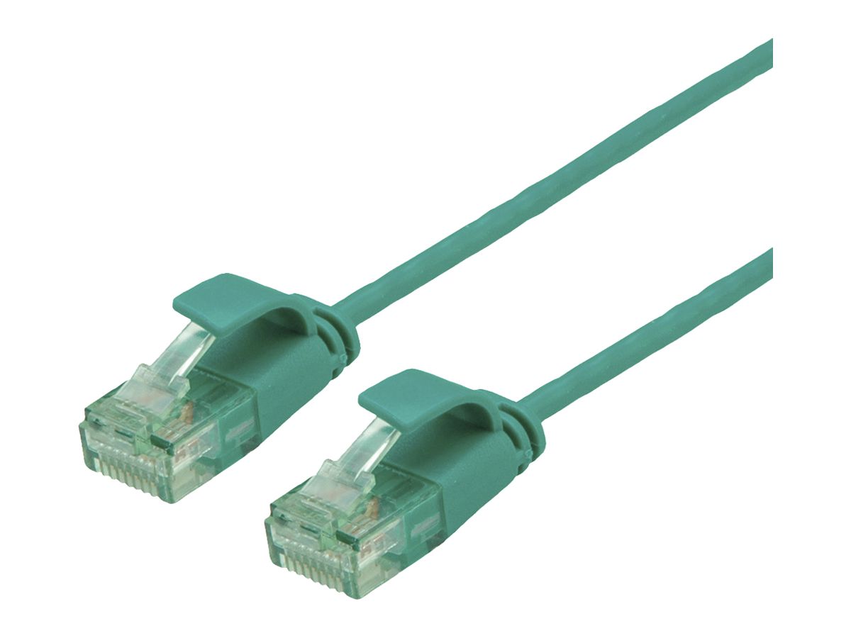 Patchkabel RJ45 ROLINE RM DataCenter slim Kat.6A U/UTP AWG32 TPE grün 3m