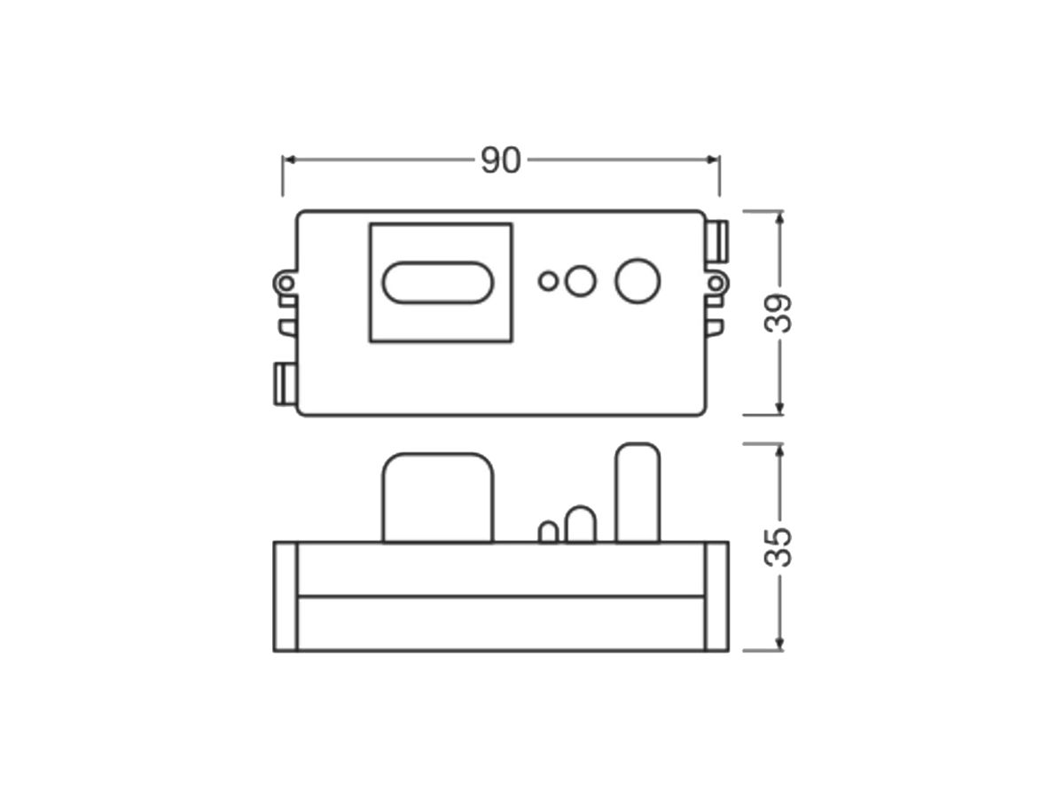 Bewegungssensor LEDVANCE SURFACE FLAT HF 90×39×35mm transparent