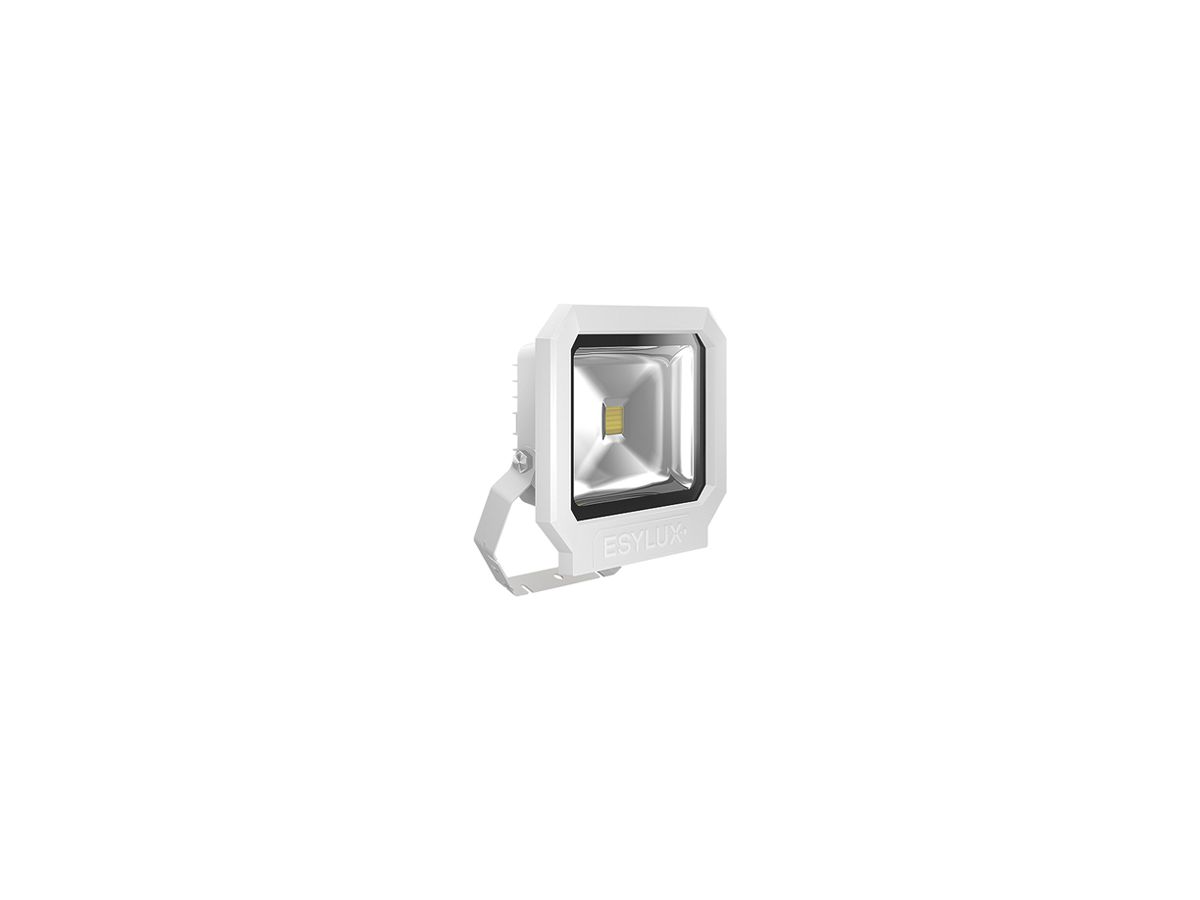 LED-Strahler ESYLUX OFL SUN, 30W 3000K 2400lm 227×86×252mm IP65, weiss