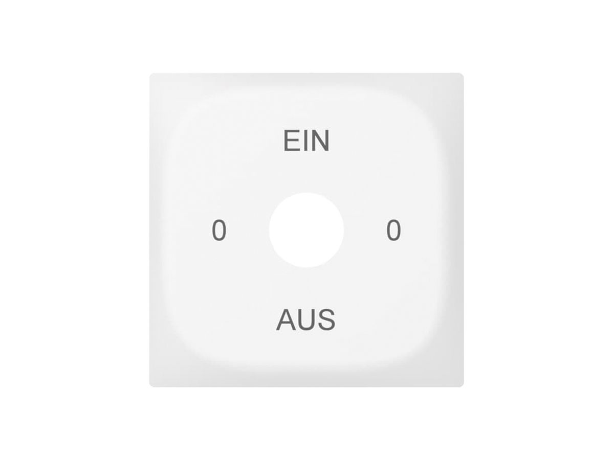 Frontplatte SIDUS zu Schl.-sch. Gravur 0-Ein-0-Aus weiss