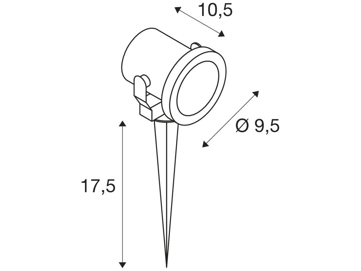 Spiessleuchte SLV NAUTILUS, GU10 35W IP55 Edelstahl