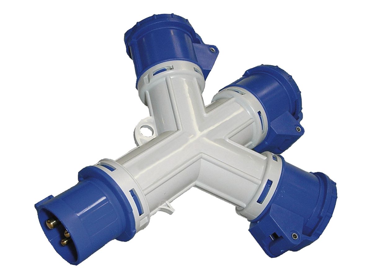Kreuzverteiler Brennenstuhl 1×Stecker CEE16/3 3×Kupplung CEE16/3 IP44