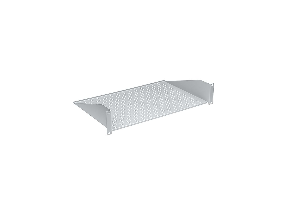 Tablar 19" R&M, fest, 2HE, T=280mm, Frontbefestigung, Stahlblech gu