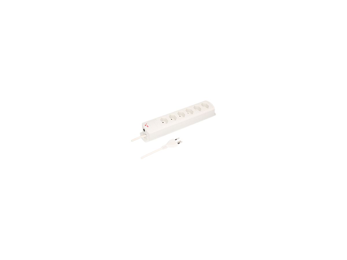 Steckdosenleiste MH 6×T13 Prime-Line Td 3×1mm² 5m weiss Magnete