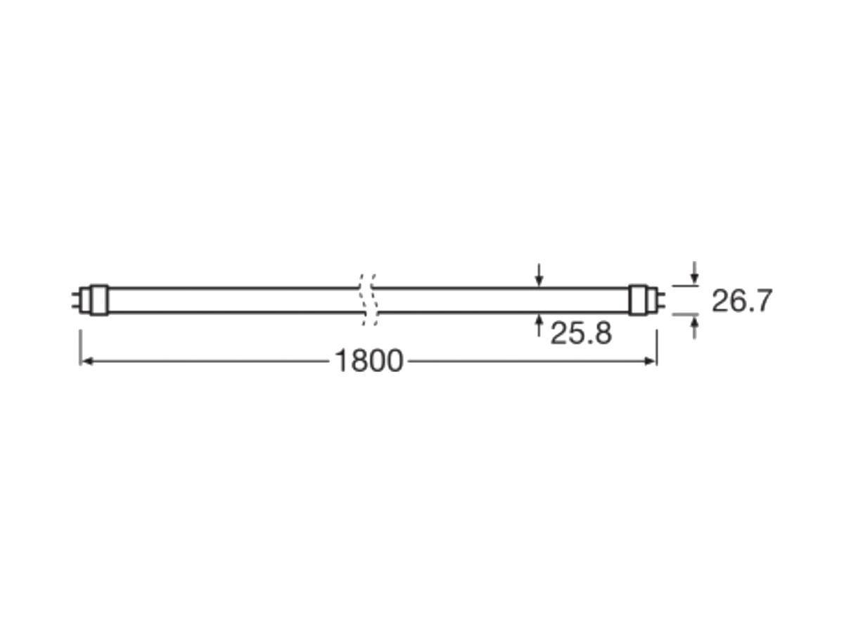LED-Röhre LEDVANCE G13 21.6W 2600lm 840 T8 mattiert 1764mm