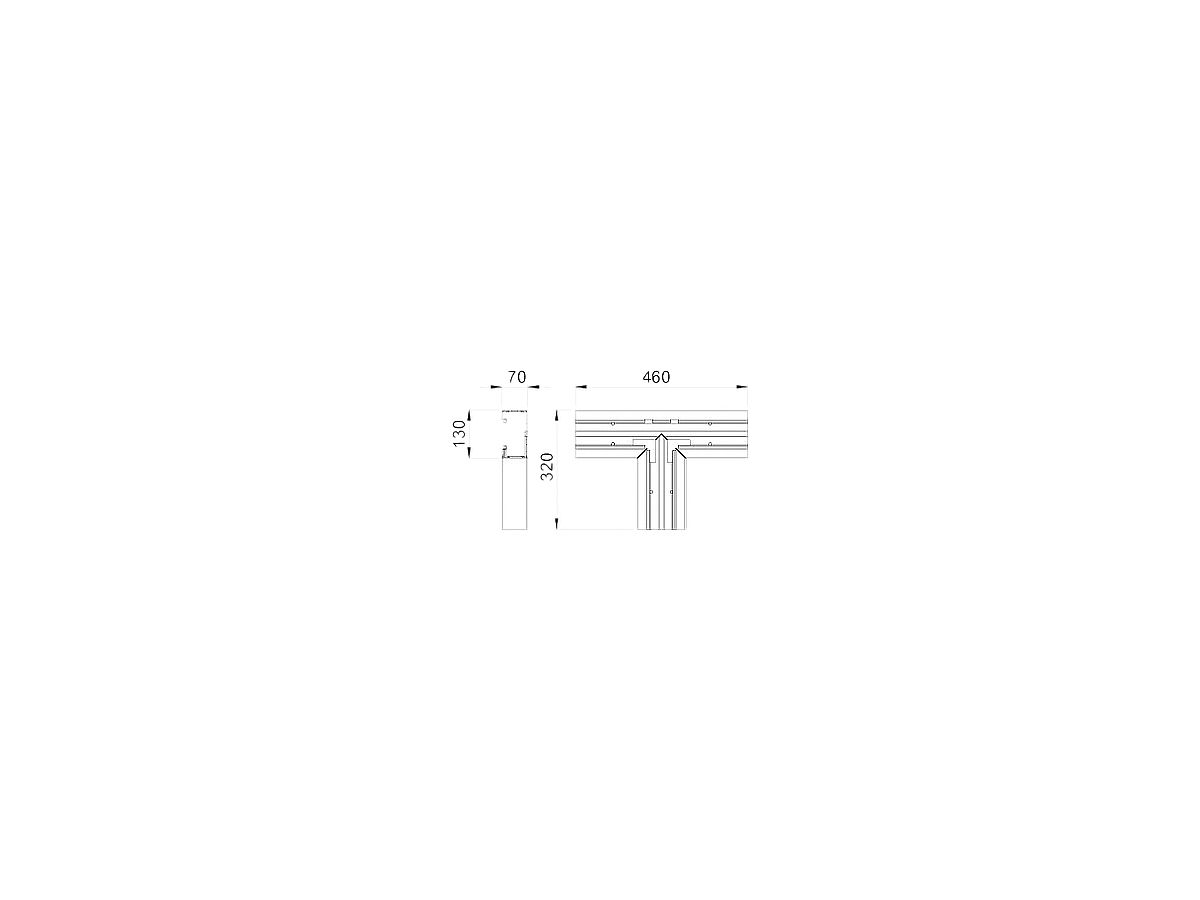 T-Stück Bettermann GKH 70×130mm halogenfrei reinweiss