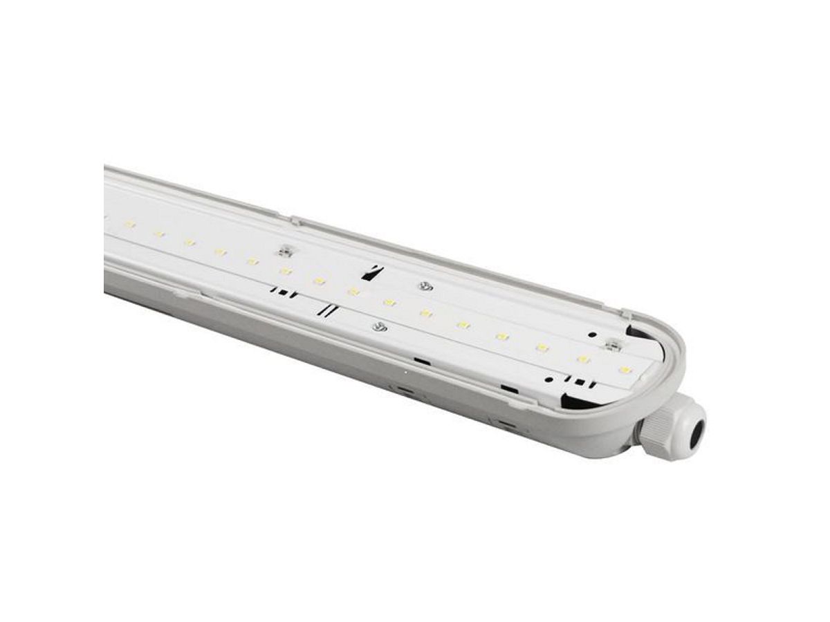 Nass-LED Armatur 19W /2500lm/5700K IP65 - Mit Stecker und Kupplung 2,5 m