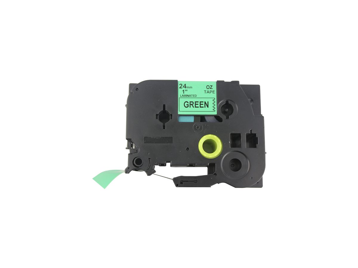 Schriftbandkassette kompatibel zu OZE-751, 24mm×8m, grün/schwarz