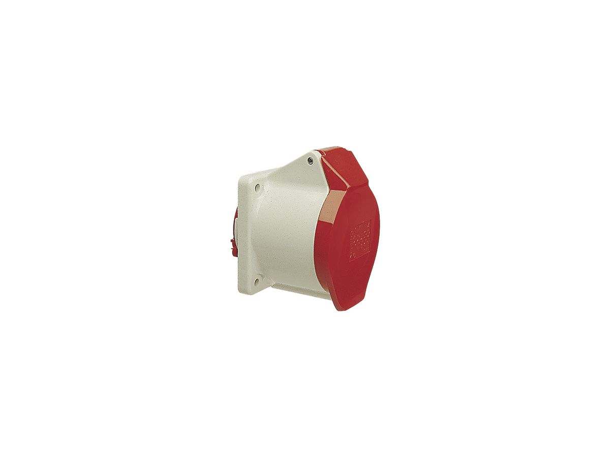 EB-Steckdose CEEtyp 5L 16A 6h Kont.vernickelt Push-In gerade IP44