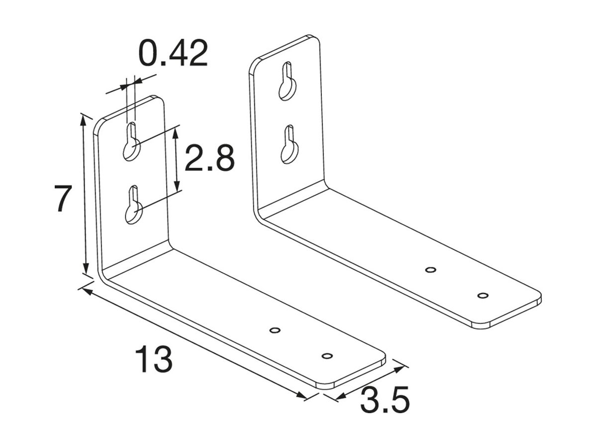 Wandhalterung SLV BATTEN FLAT P 130×70×35mm Edelstahl 2 Stk