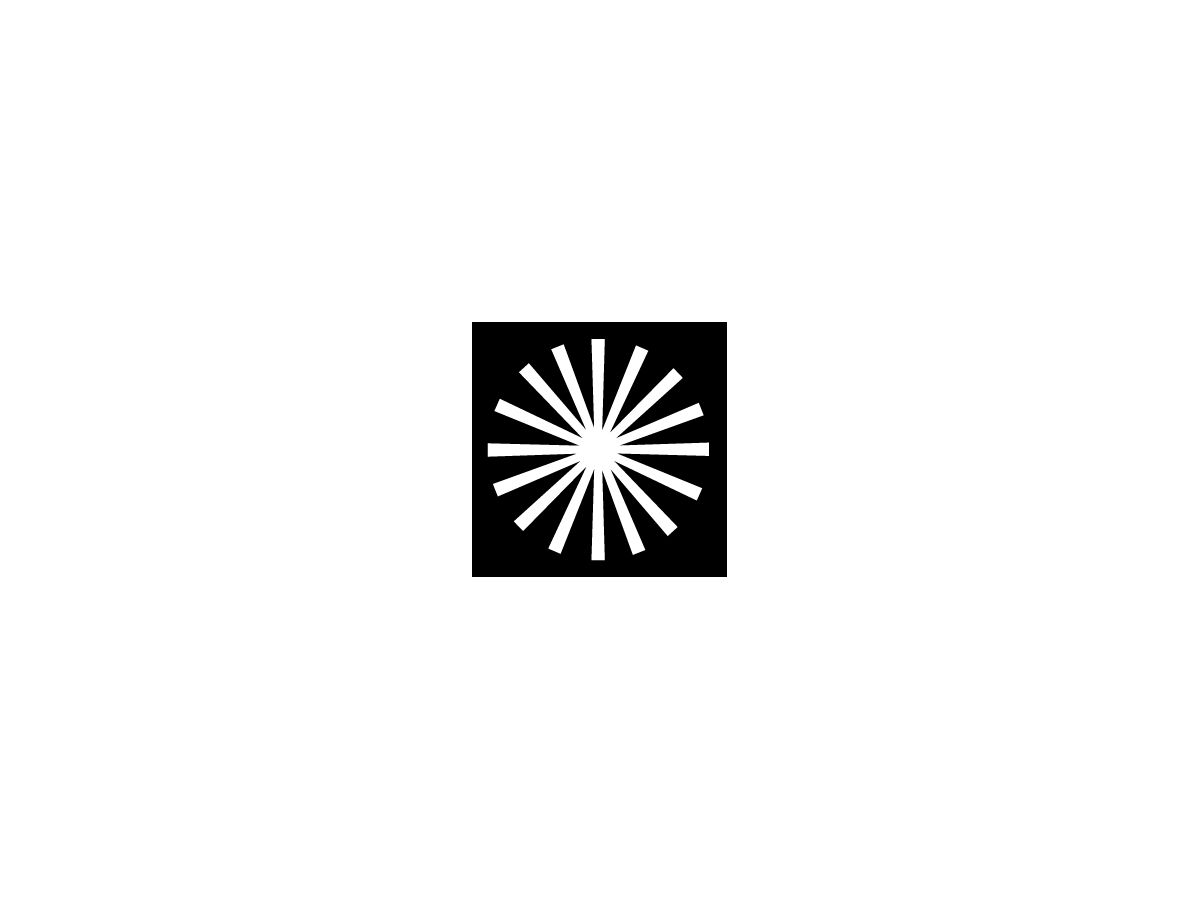 Folie neg.Symbol 'Strahlen' EDIZIOdue schwarz 42×42 für Lampe LED