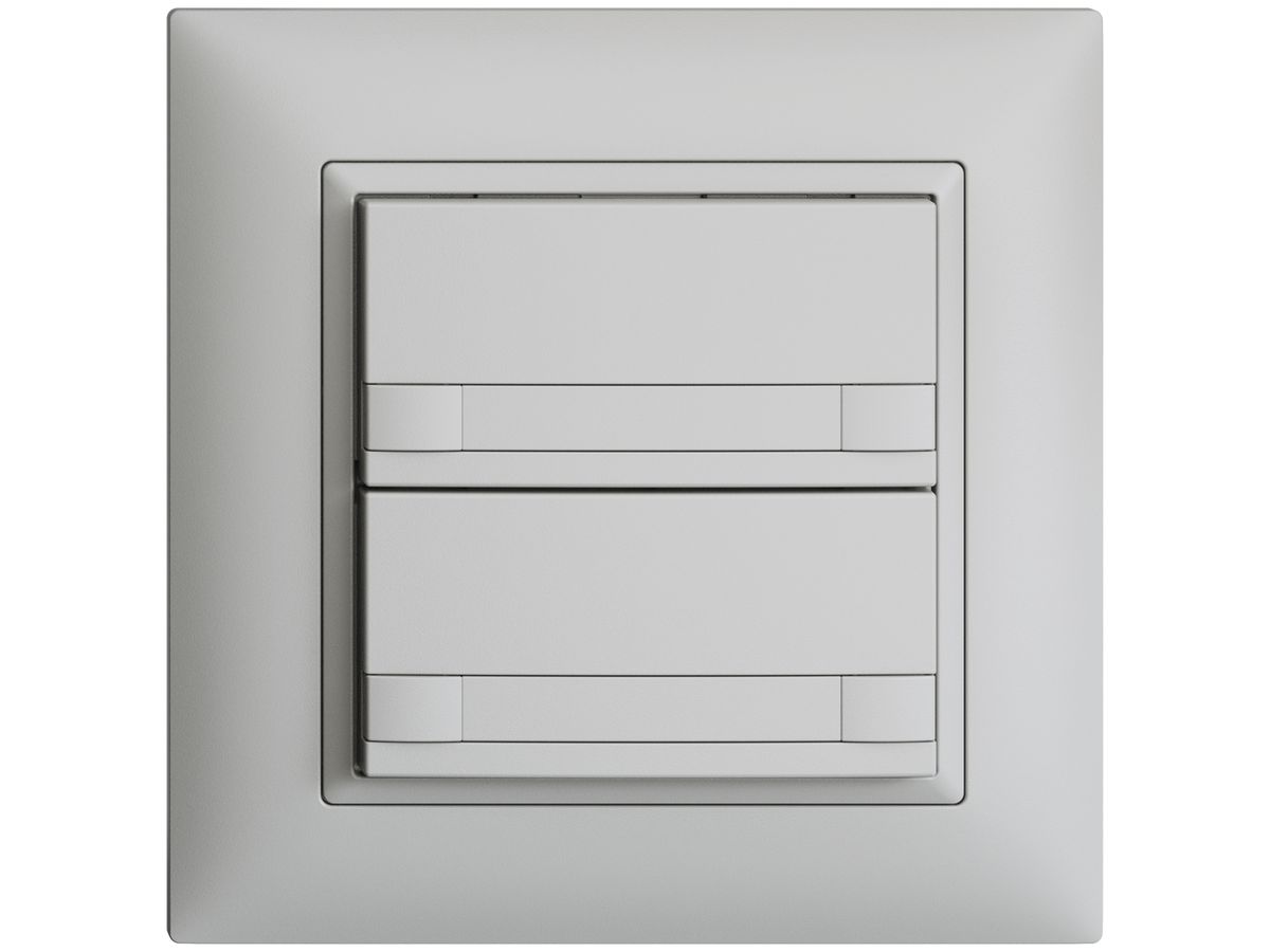 UP-Taster KNX 2-fach EDIZIOdue colore hellgrau RGB ohne LED mit Papiereinlage
