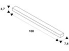 EB-Stromschiene SLV TRACK 48V 1Ph Aluminium schwarz 1000mm