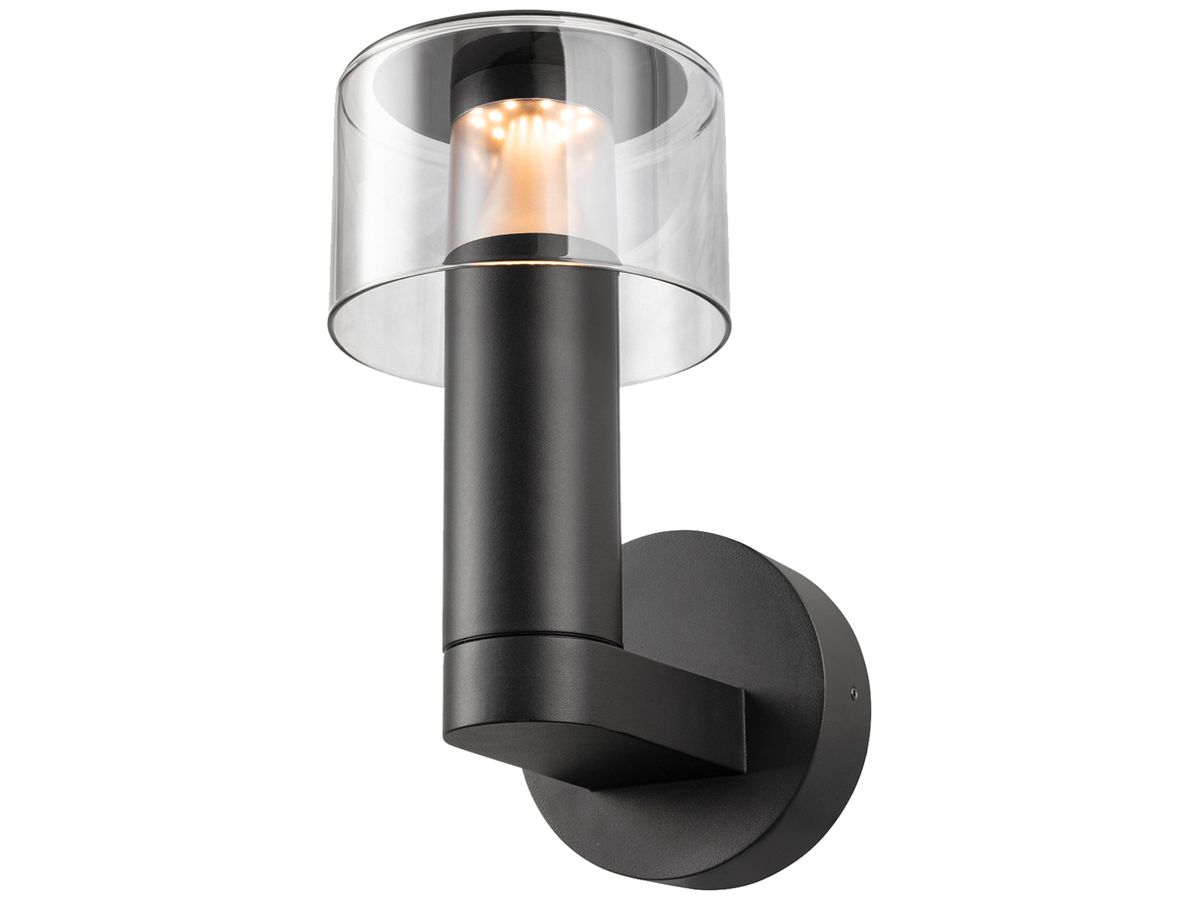 LED-Wandleuchte SLV TAHA 10W 450lm 2200K IP65 DIM indirekt Ø150mm schwarz