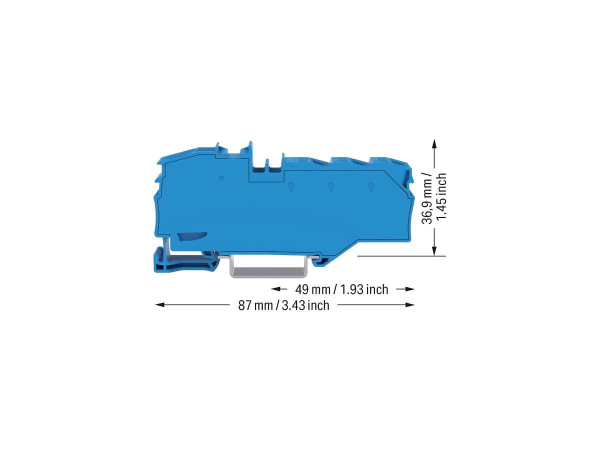 Verteilerblock WAGO TOPJOB S 1P 76A 1×Eing 16mm² 6×Ausg 4mm² bl