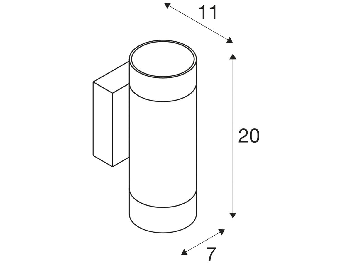 Wandleuchte SLV ASTINA UP/DOWN GU10 2×10W Ø70×200mm weiss