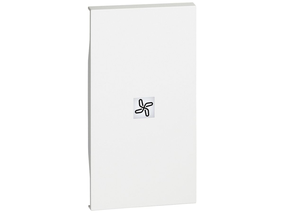 Tastenabdeckung Living Now 2 Module beleuchtbar mit Symbol Ventilator weiss