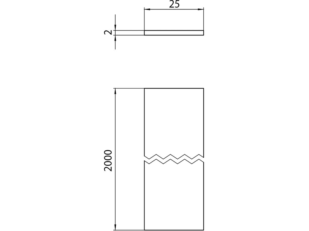 Montageplatte Sylvania Lytespan H 2000×28×2mm Aluminium