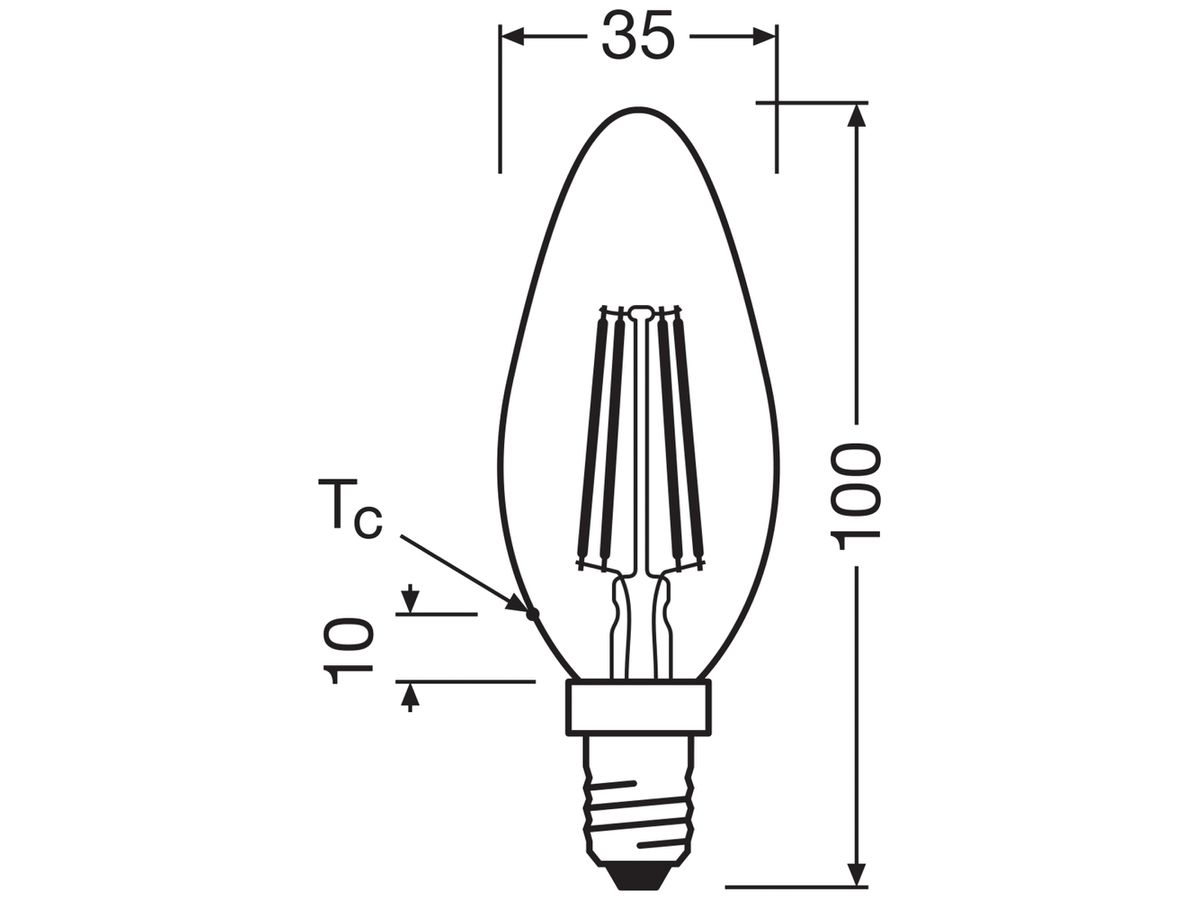 LED-Lampe LEDVANCE CLASSIC B E14 3.8W 806lm 2700K Ø35×100mm B10.5 mattiert
