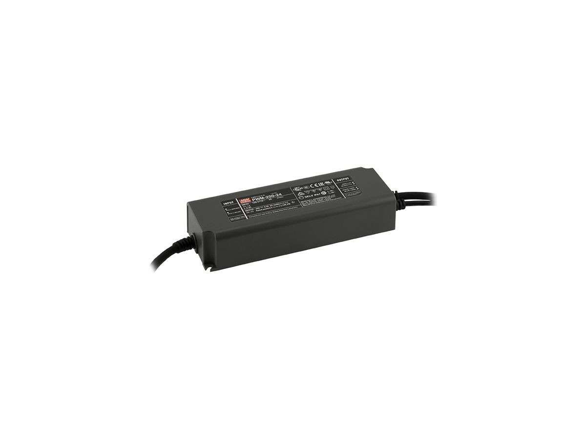 LED-Konverter MEAN WELL PWM-200-24, 200W, 24VDC, 8.3A, dimmbar 0-10V