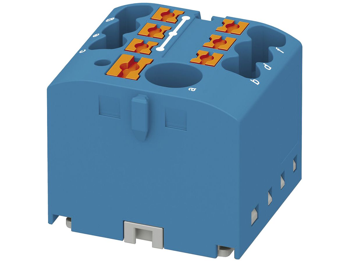 Verteilerblock Phoenix Contact PTFIX 7×2.5mm² für Tragschienenadapter, blau