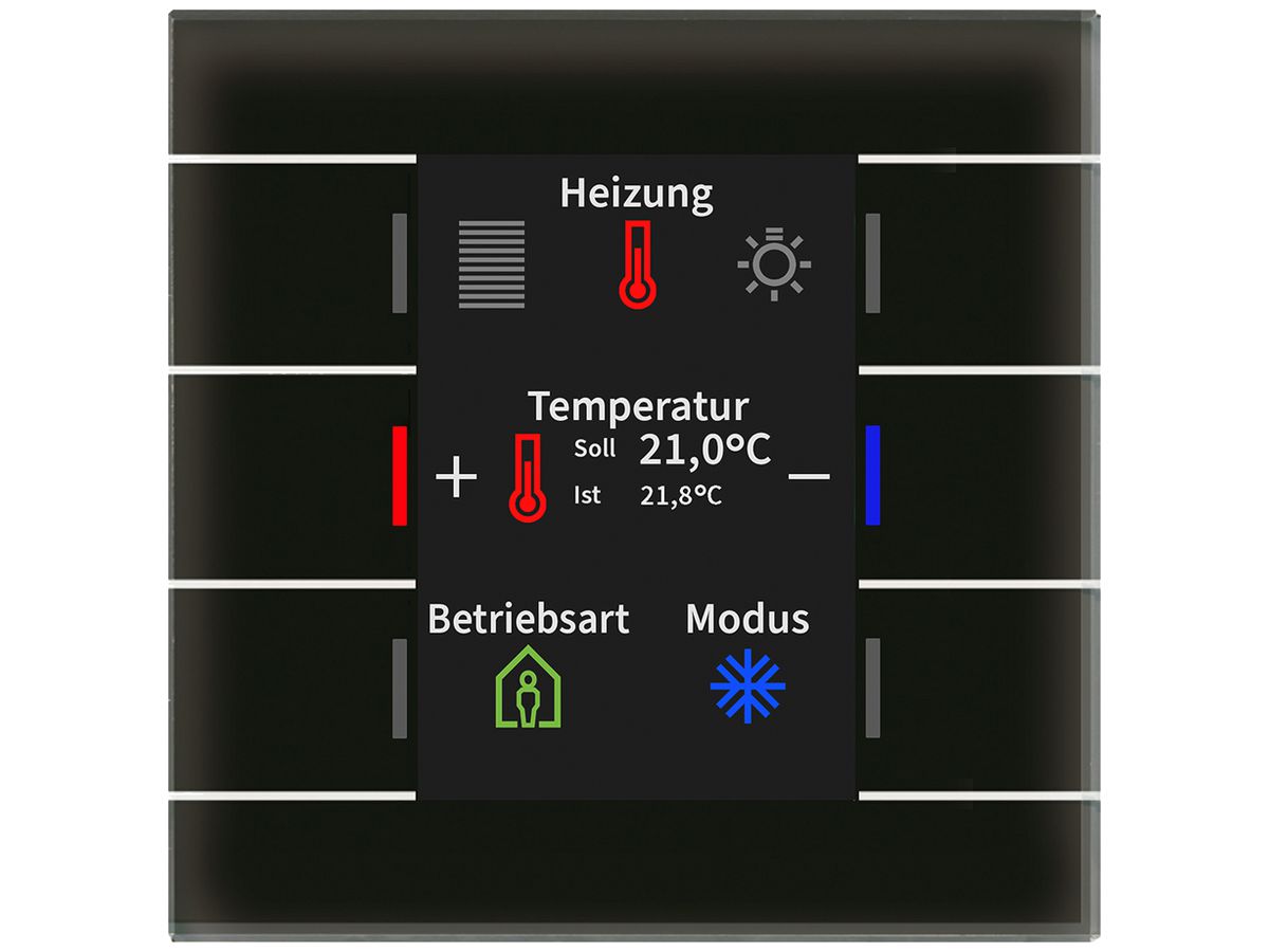 UP-Bediengerät KNX MDT BE-GT2TS.02S 6T/6B Display Temp.Glas schwarz