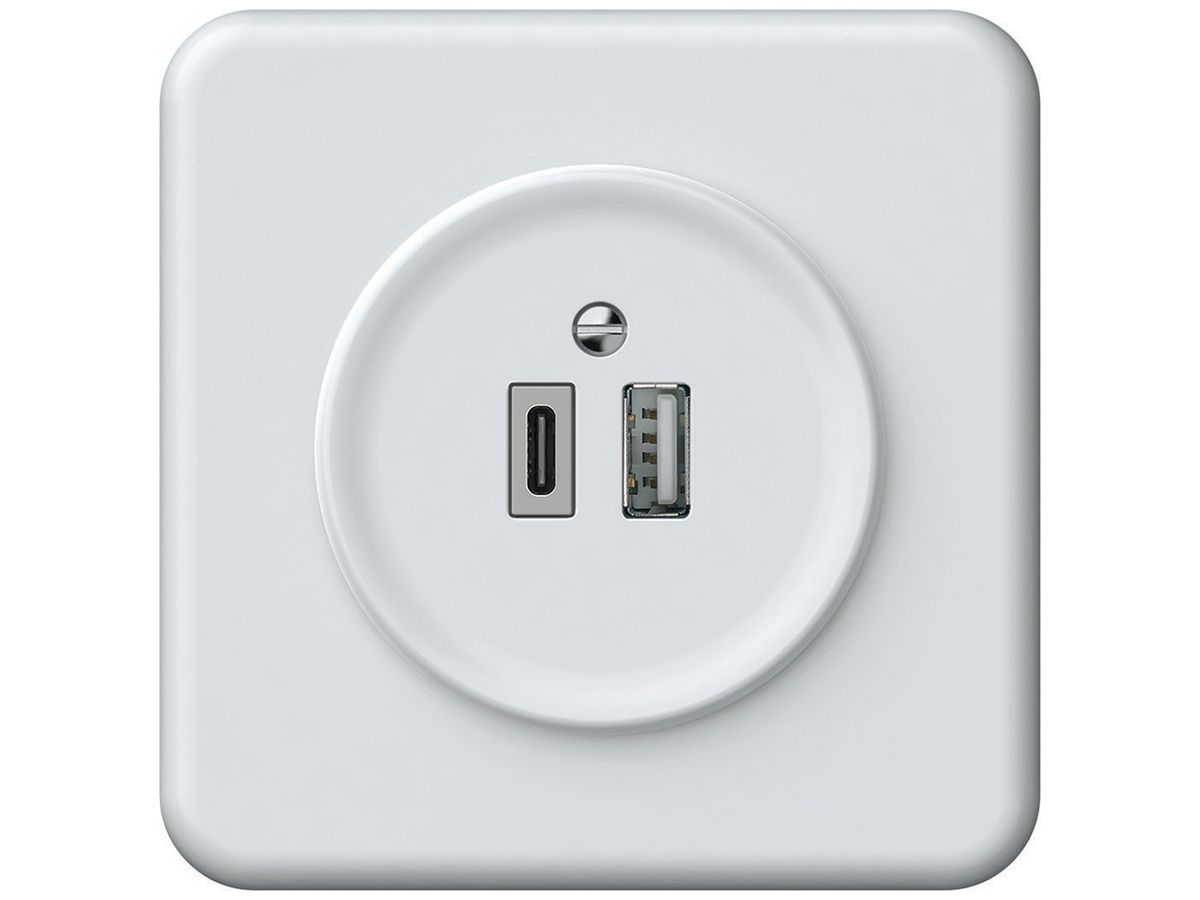 UP-USB-Ladesteckdose origin 1×USB-A 1×USB-C 3000mA 5V weiss