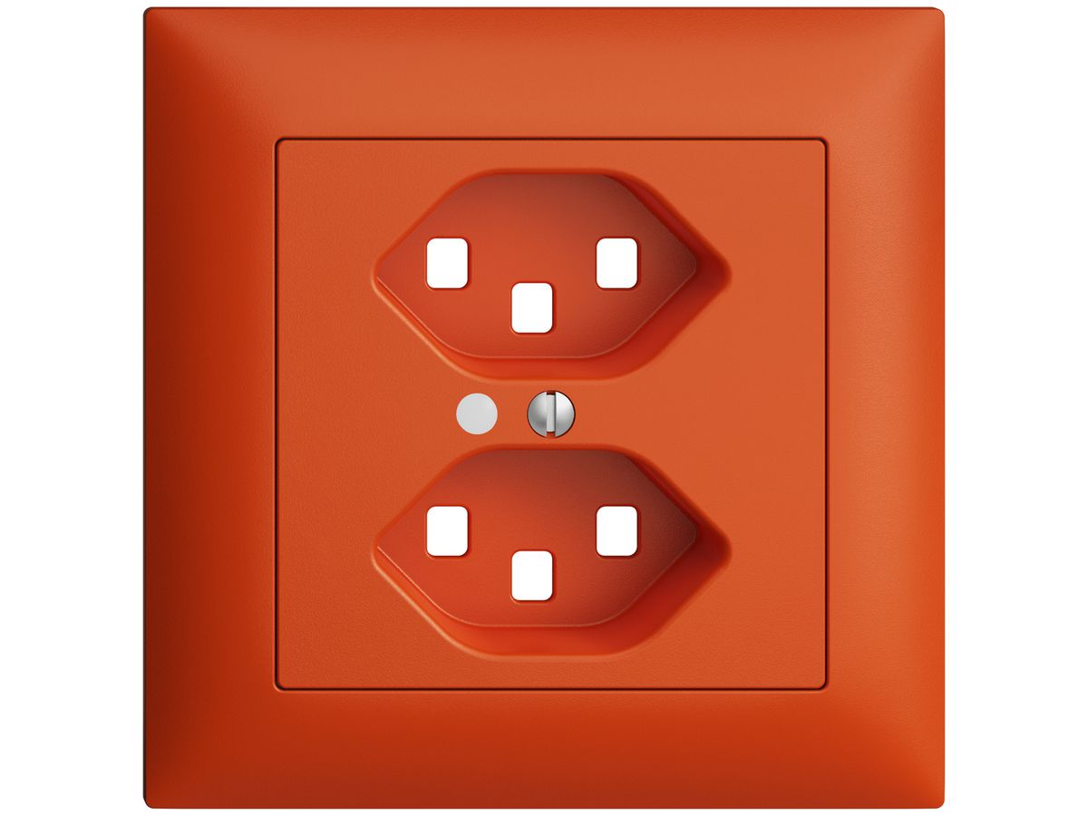 UP-Frontset EDIZIOdue orange 88×88mm 2×T23 mit Linse