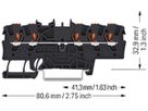 Durchgangs-Reihenklemme WAGO TOPJOB S 1.5mm² 24A Push-in 5×1 TH35 schwarz