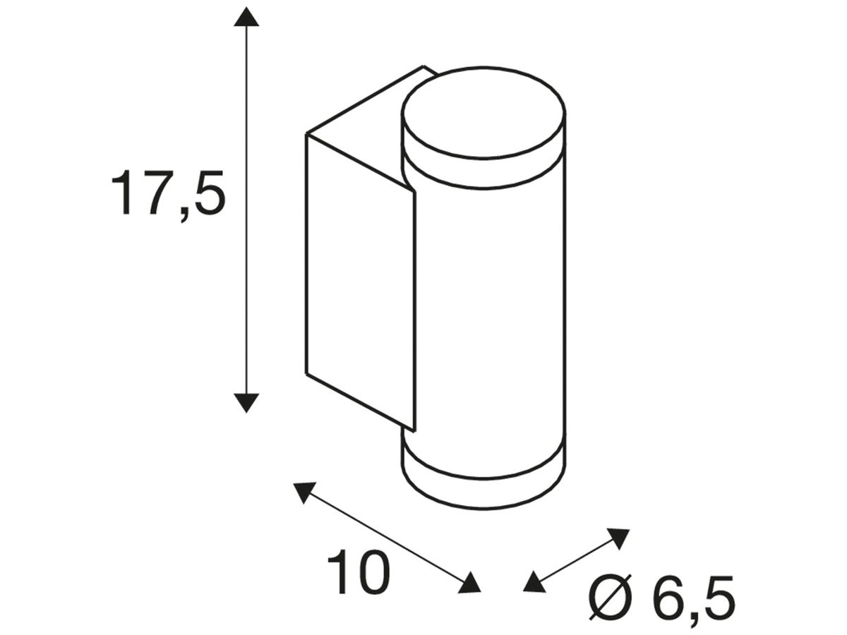 LED-Wandleuchte SLV HELIA PRO S 6W 600lm 2700K IP65 Ø65 weiss