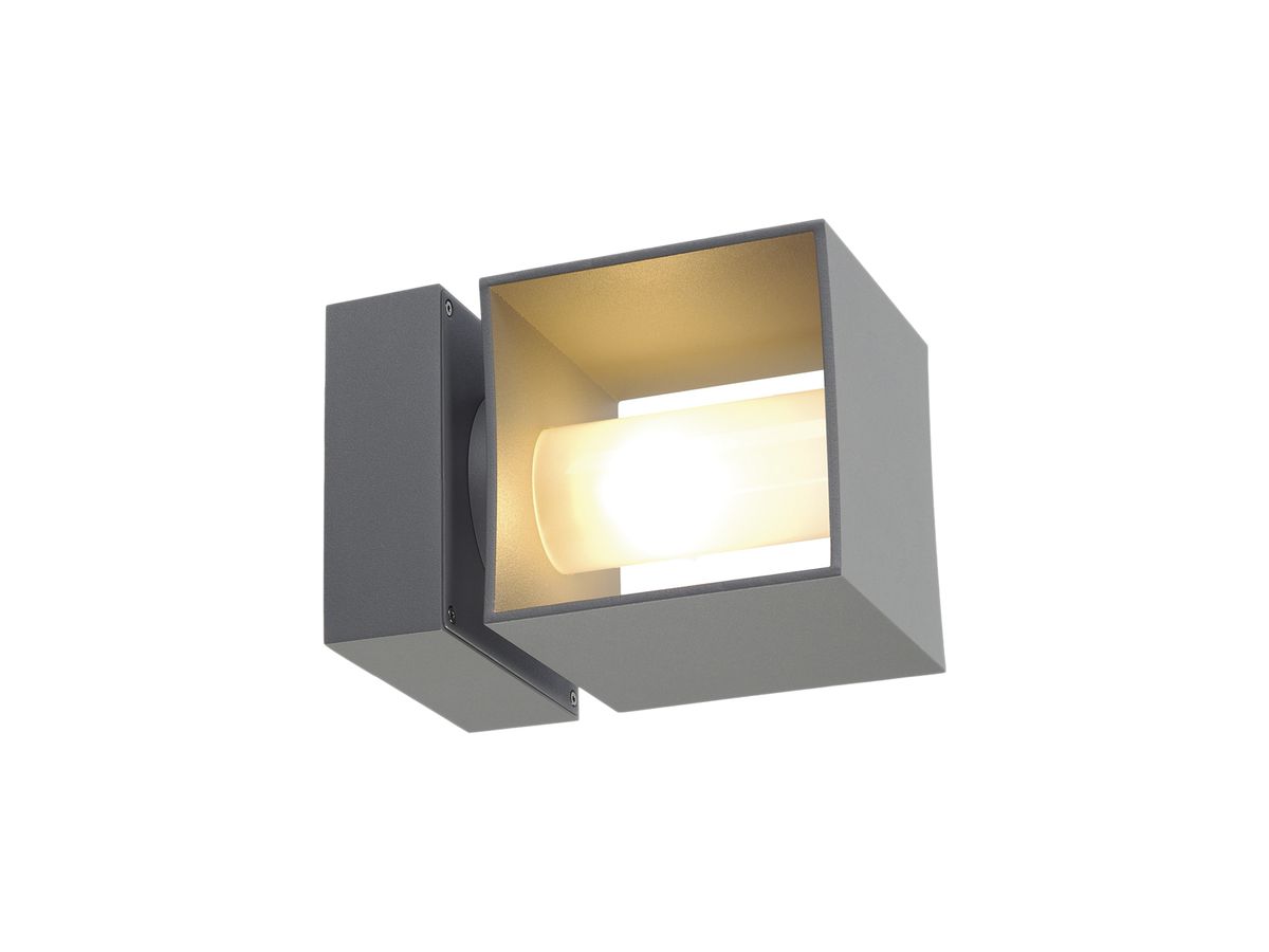 Wandleuchte SQUARE TURN QT14 42W IP44 silbergrau