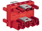 Verteilerblock WINSTA MIDI 770 5L 1 Stecker/3 Buchsen, rot