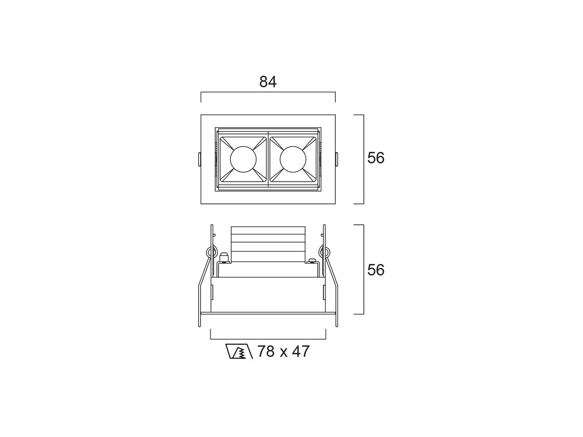 EB-LED-Spot Sylvania Domino 6W 372lm 4000K WB DALI2 78×47mm weiss