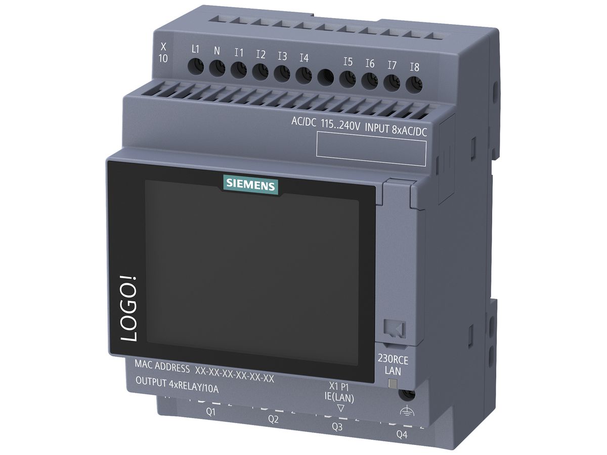 REG-Logikmodul SPS Siemens LOGO! 9 230RCE Display 8DI/4DO