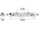 LED-Feuchtraumleuchte Sylvania RESISTO 1500 61W 8500lm 840 IP66 1500mm grau