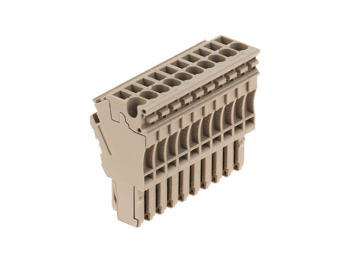 Stecker Weidmüller ZP 2.5/1AN/QV/10 Zugfeder 2.5mm² 10L beige