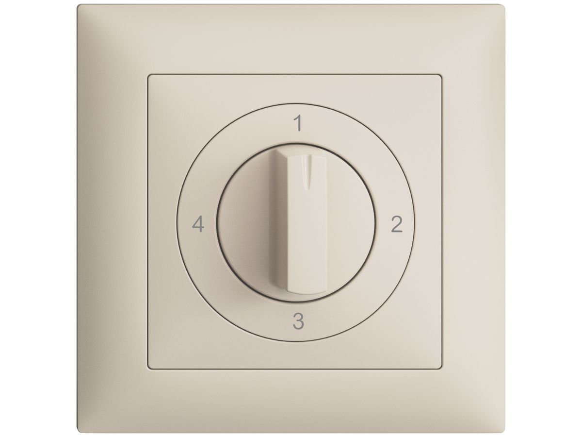 Frontset EDIZIOdue 1-2-3-4 crema 88×88mm für Drehschalter