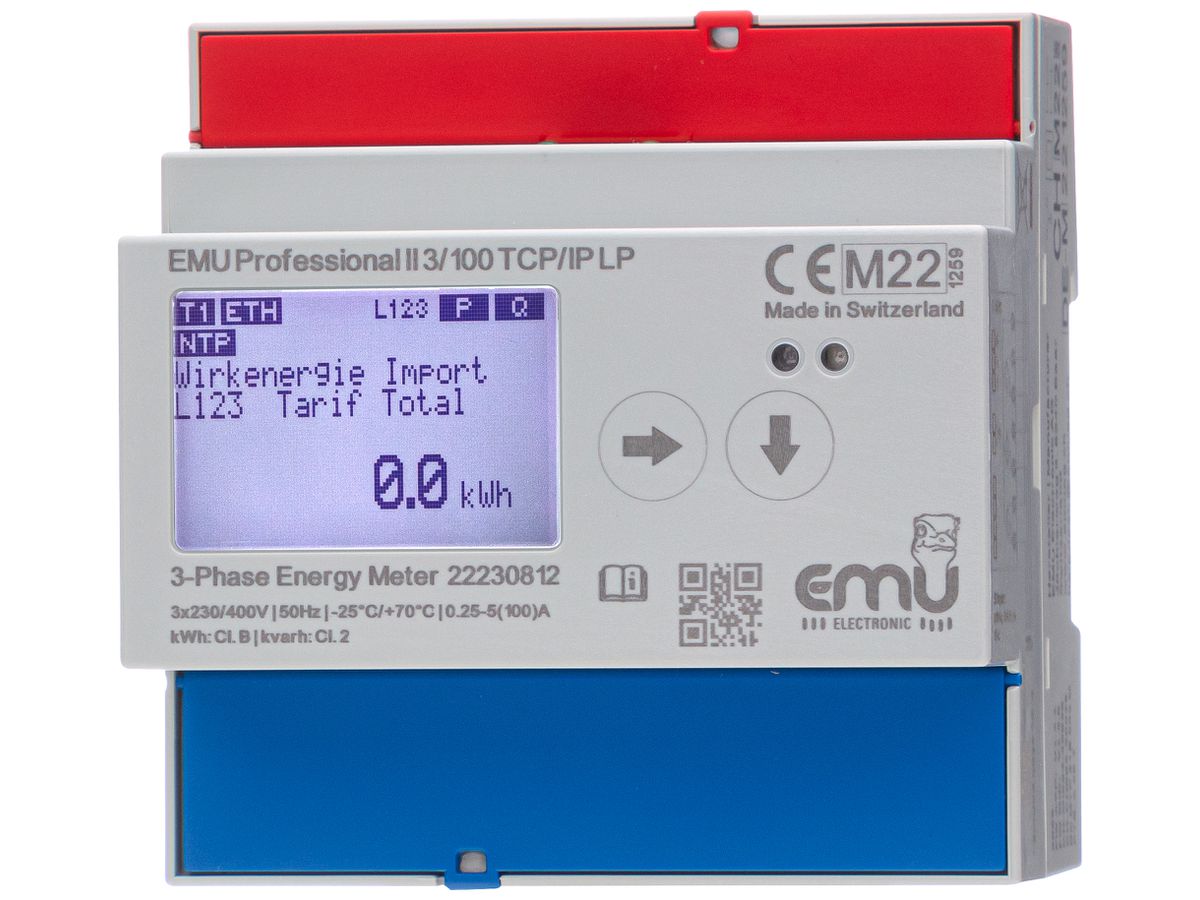 REG-Energiezähler EMU Professional II 3×100A direkt MID/LP S0 TCP/IP