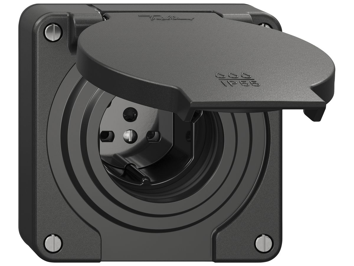 Steckdose NEVO SNAPFIX® 1×T15 10A 440V 87×87×32mm IP55 sz