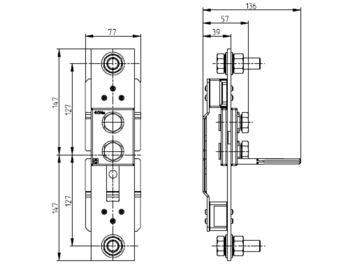 Neutralleitertrenner Weber 1250A für Einzelmontage Schraubbefestigung