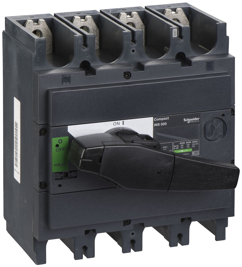 Lasttrennschalter Schneider Electric INS 4L 500A mit Drehgriff schwarz