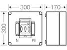 NH-Gehäuse Hensel Mi, 1×NH 00, 125 A 3P+PE+N