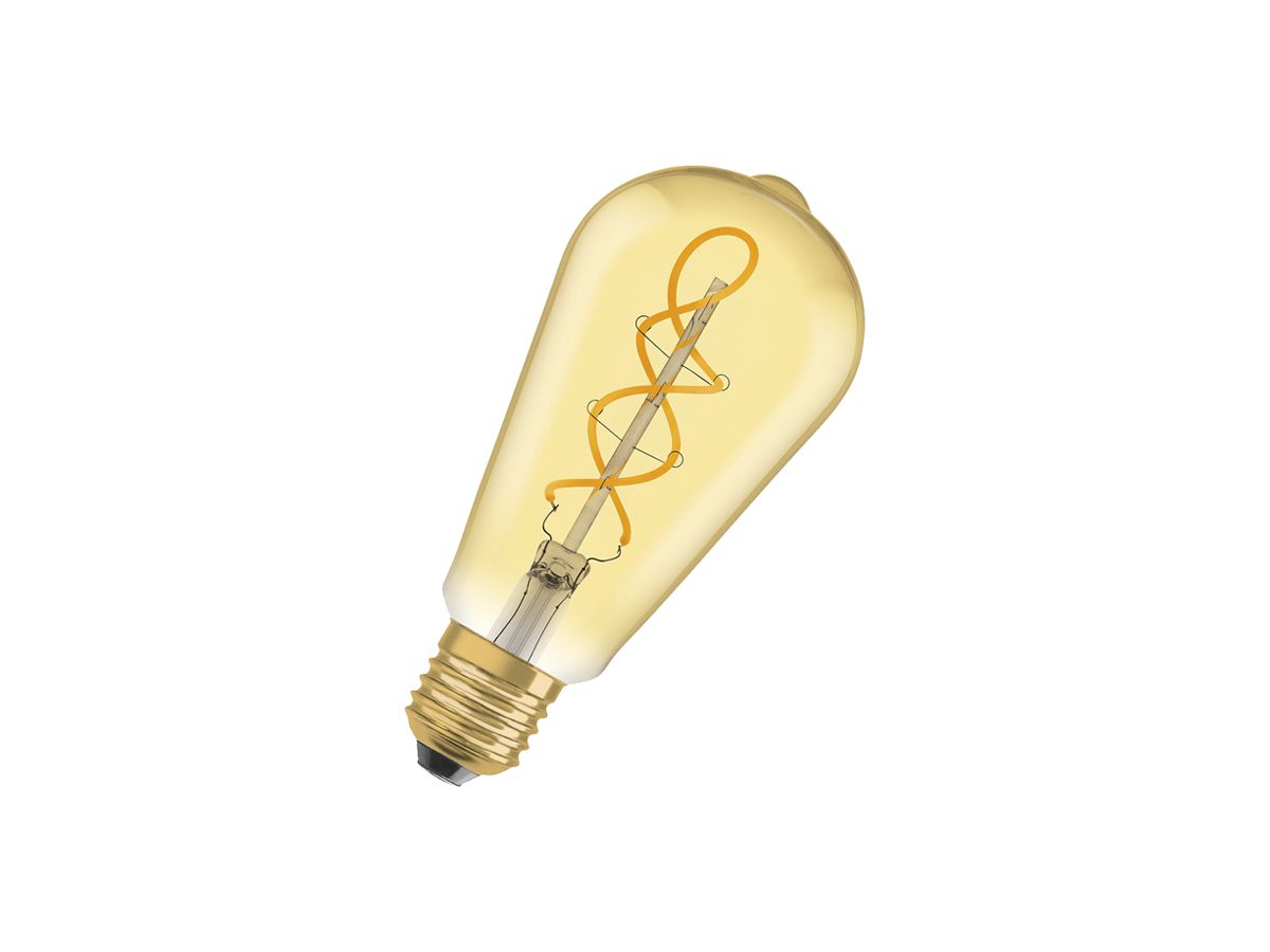 LED-Lampe LEDVANCE Vintage Edison E27 4W 300lm 2000K Ø64×143mm klar Gold