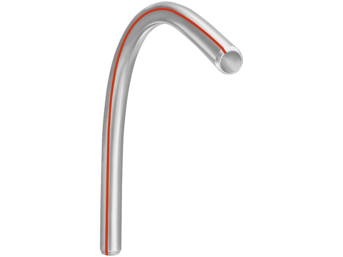 Bogen Symalit PE 90° 112/100 grau mit roten Streifen r=0.6m KRB