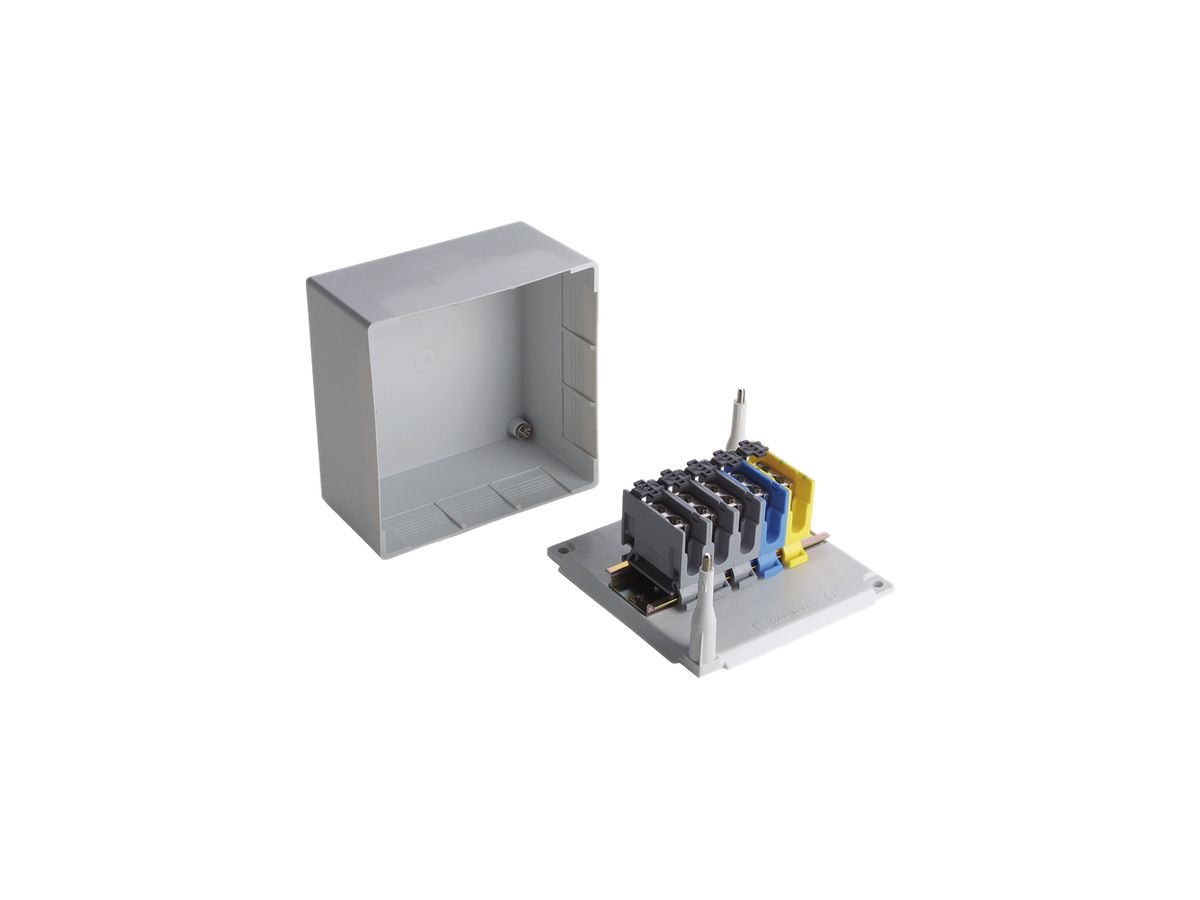 Abzweigdose Woertz 3LNPE 5×10mm² 115×115×60mm hellgrau
