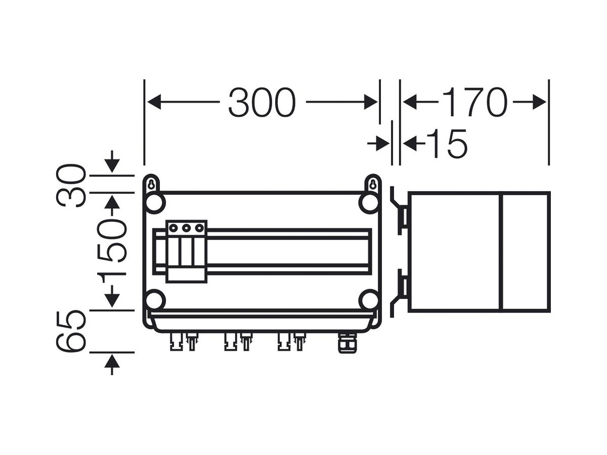 PV Kasten ENYSUN Mi PV 1121 mit MC4-Stecker 1×DC Überspannungsableiter Typ 2