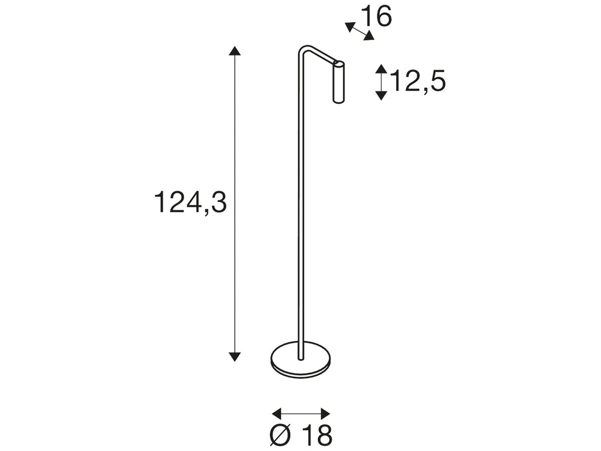 LED-Stehleuchte SLV KARPO FL 6.5W 3000K 330lm 1243mm 40° schwarz