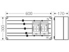 NH-Gehäuse Hensel Mi, 2×3×NH00, mit Sammelschiene, 400A, 5-polig