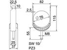 Schnellverleger BET 2056 H-Fuss Metall 70…76mm 1×Kabel A2 1.4301