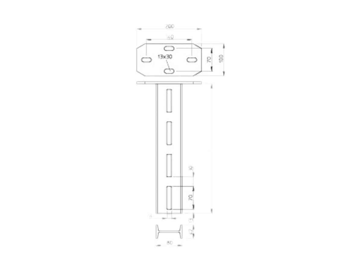 Stütze I-Profil Bettermann 80×42×2000 mm tauchfeuerverzinkt schwer